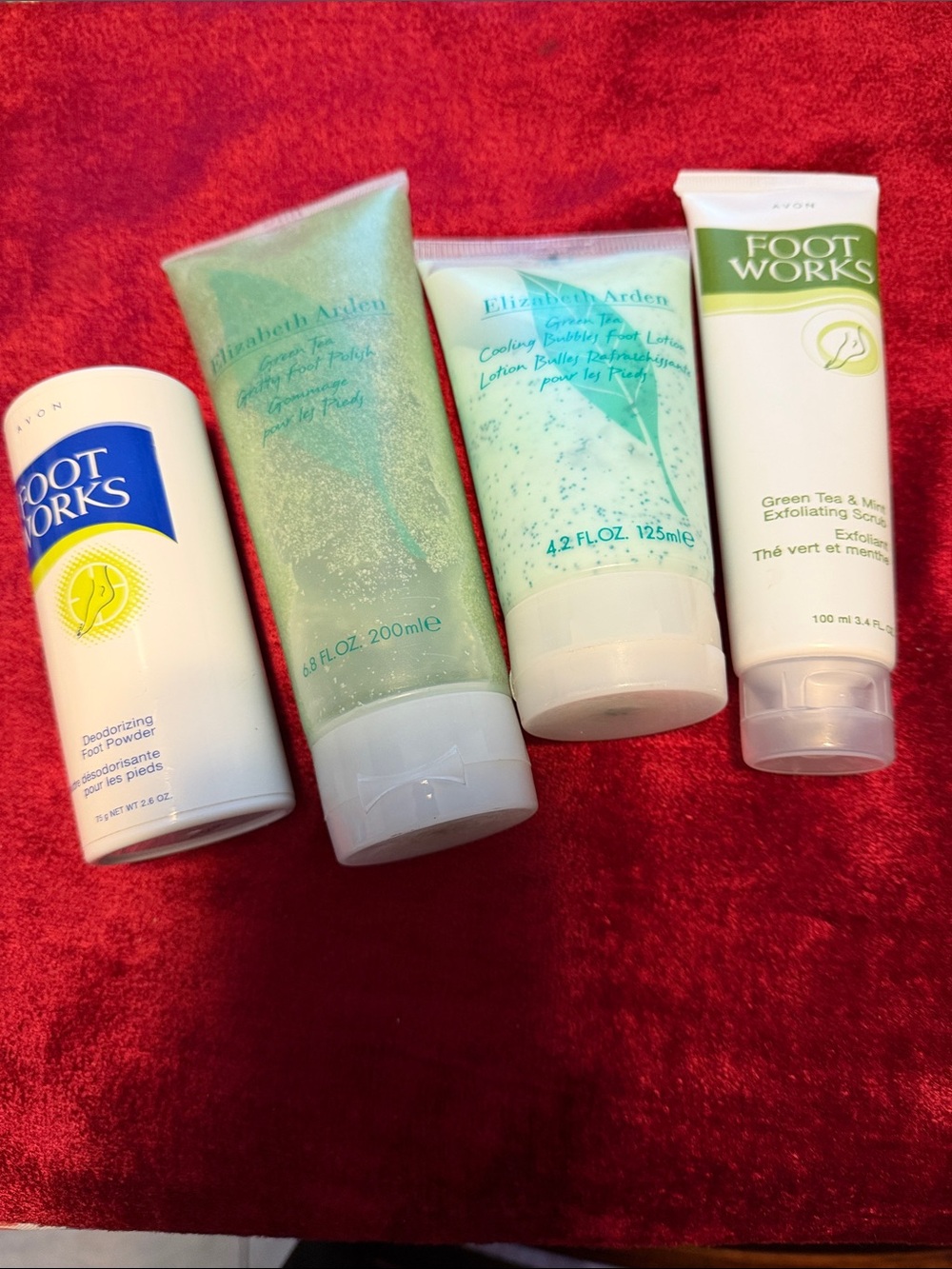 Elizabeth Arden Green Tea Cooling Foot Lotion  Scrub Set opened only full bottle